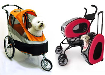 Passeggini per cani: una moda ma anche un modo per passeggiate con cani con problemi a camminare