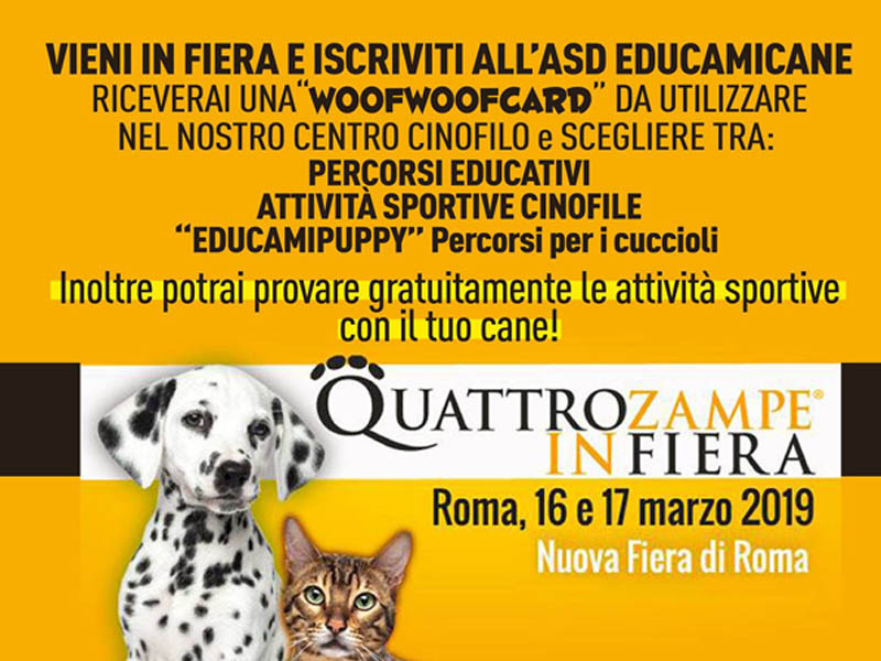 Quattrozampe in Fiera - Roma 16-17 marzo alla Nuova Fiera di Roma